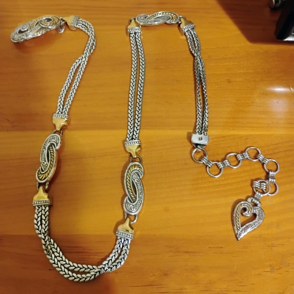 Elegant Silver and Gold Women's Brighton Belt